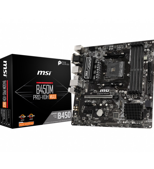 Motherboard MSI B450M PRO-VDH MAX (AM4, AMD, B450, DDR4, USB3.2, SATA3)